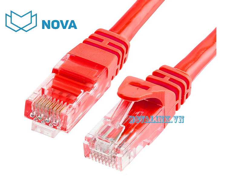 Dây nhảy mạng cat6 dài 3 m novalink-24005 màu đỏ  550MHZ